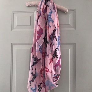 Sheer Scarf with Elephant Print